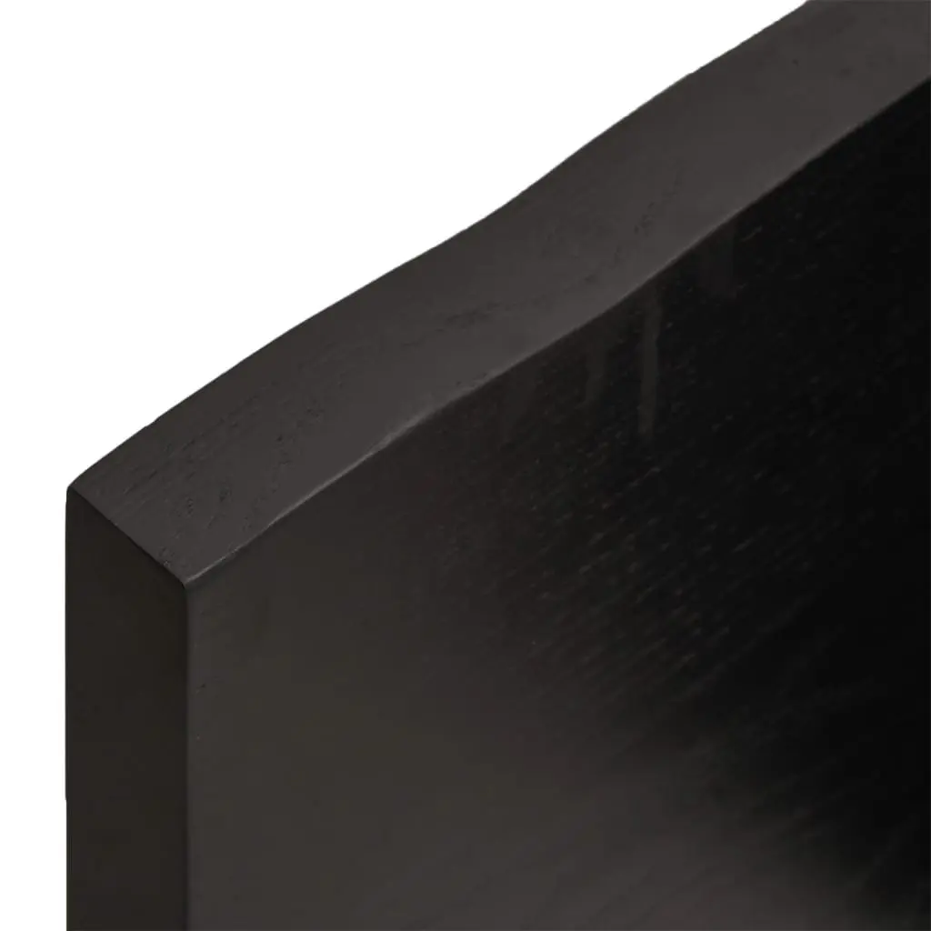 Wooden Table Top Solid Oak Dark Brown 80x40x4 cm Handmade Live Edge