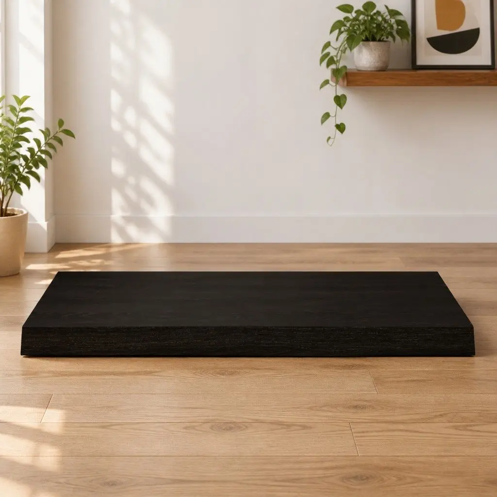 Table Top Solid Oak Wood Treated Handmade Live Edge 80x50x6 cm Dark Brown