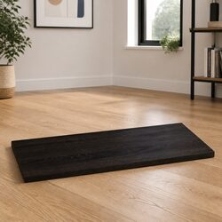 Treated Solid Oak Table Top 80x60x2 cm Dark Brown