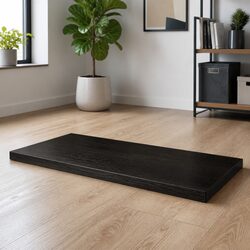 Treated Dark Solid Oak Wood Tabletop 100x40x6cm