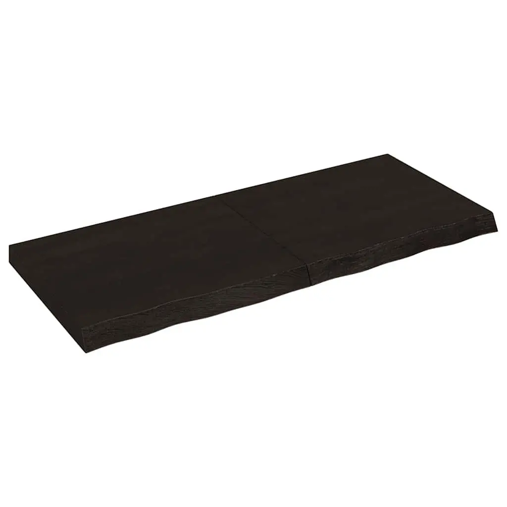 Solid Oak Wood Table Top Foldable 120x50cm Dark Brown