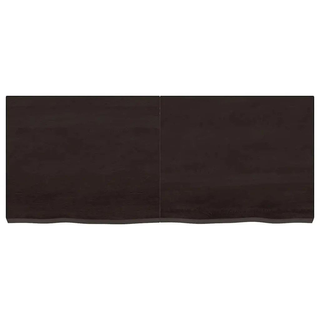 Solid Oak Wood Table Top Foldable 120x50cm Dark Brown