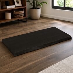 Folding Solid Oak Wood Table Top Dark Brown 120x60cm