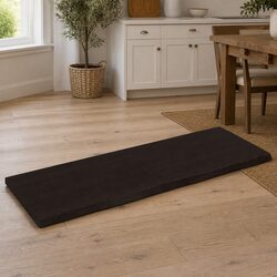 Solid Oak Wood Table Top with Live Edge 140x50cm Dark Brown