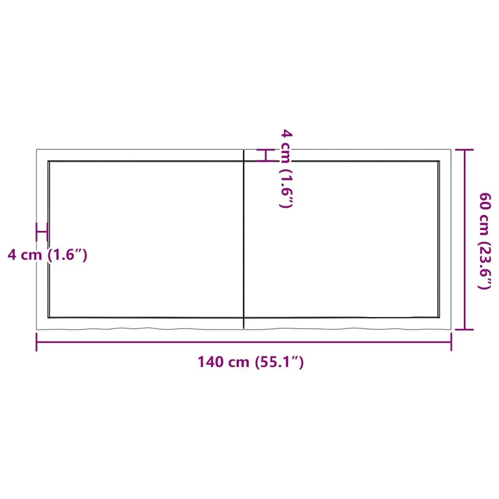 Wooden Table Top Replacement Board Solid Oak Dark Brown 140x60cm