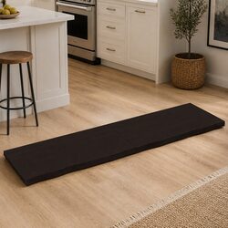 Treated Dark Brown Solid Oak Wood Tabletop 180x50cm