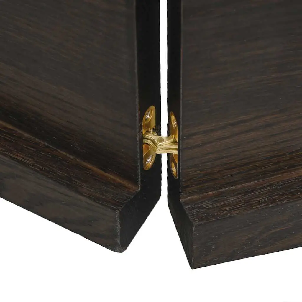 Solid Oak Wooden Table Top Convenience Feature Dark Treated 180x60cm Brown Handcrafted Live Edge