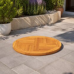 50cm Round Solid Teak Wood Table Top for Versatile Use