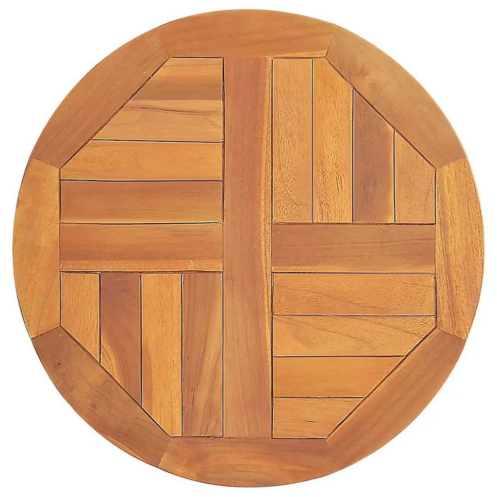 Round Wooden Table Top Easy to Clean 50cm Diameter Brown