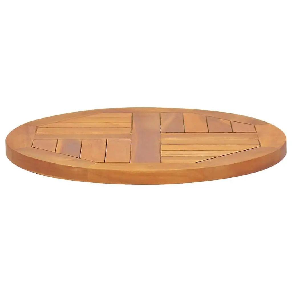 Round Wooden Table Top Easy to Clean 50cm Diameter Brown