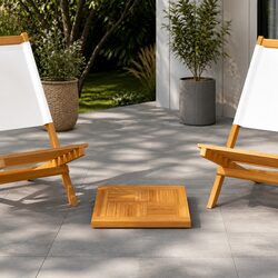 Square Teak Table Top 40x40x2.5cm in Brown