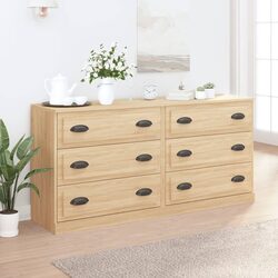 Modern Brown Engineered Wood Sideboards - 2 Pieces
