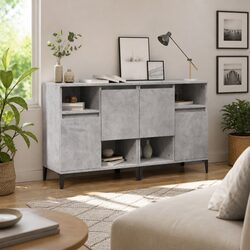 Engineered Wood Sideboard Cabinet Grey 60x35x70 cm