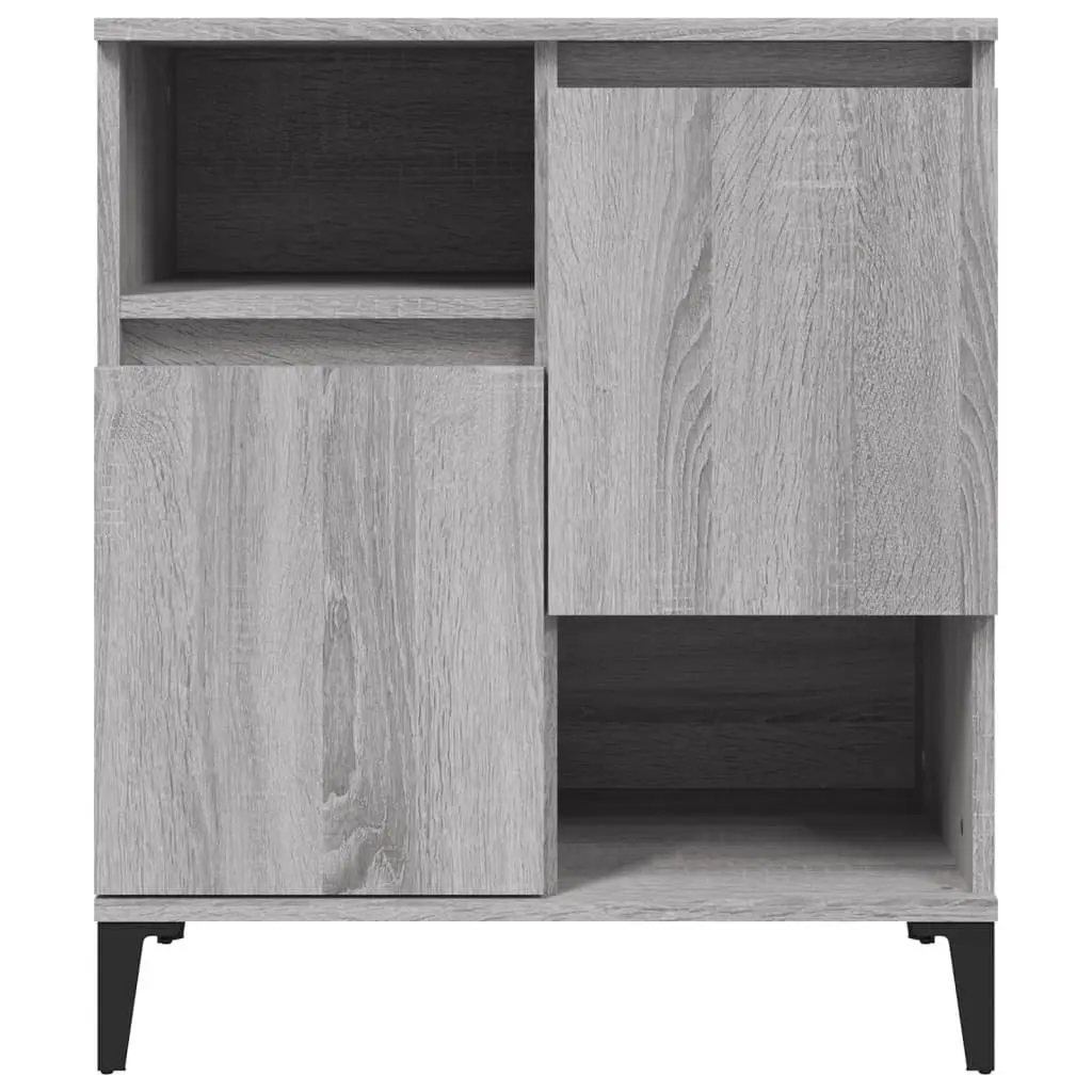 Sideboard Cabinet Storage Cupboard Engineered Wood 60x35x70 cm Grey 2 pcs