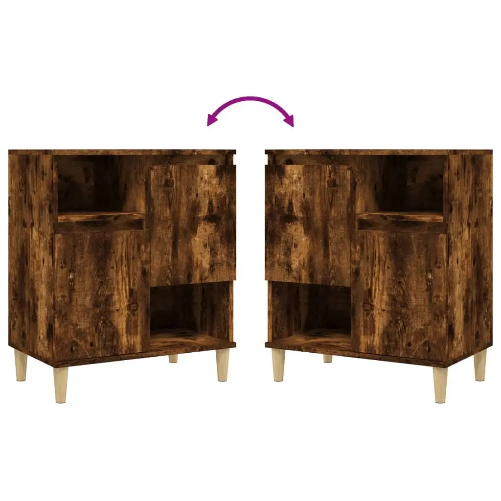 Sideboard Cabinet 3 pcs Brown Engineered Wood Storage Buffet Cupboard