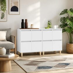 White Engineered Wood Sideboard Cabinet Dimensions 60x35x70 cm