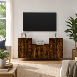 Wall-Mounted TV Cabinet Set: 3-Piece Storage Solution