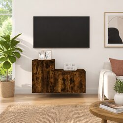 Engineered Wood Wall-Mounted TV Cabinet Storage Unit Set