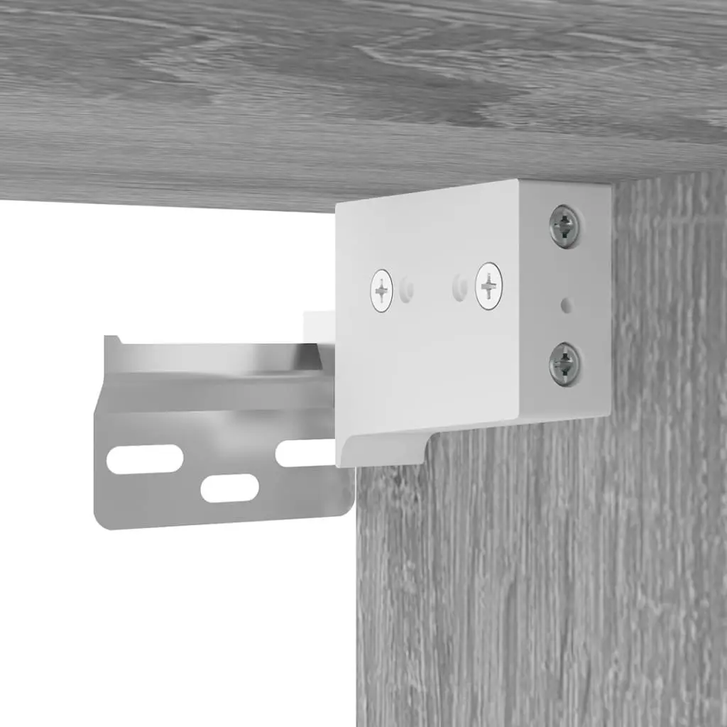 TV Cabinet Set Wall-Mounted Media Storage Grey 2 Piece Engineered Wood