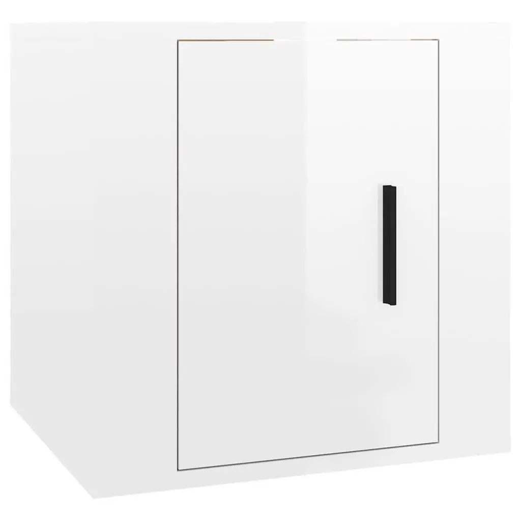 3 Piece Wall-Mounted TV Cabinet Set White High Gloss Engineered Wood