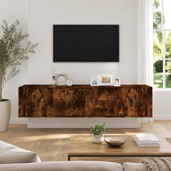 3-Piece Engineered Wood TV Cabinet Set in Brown