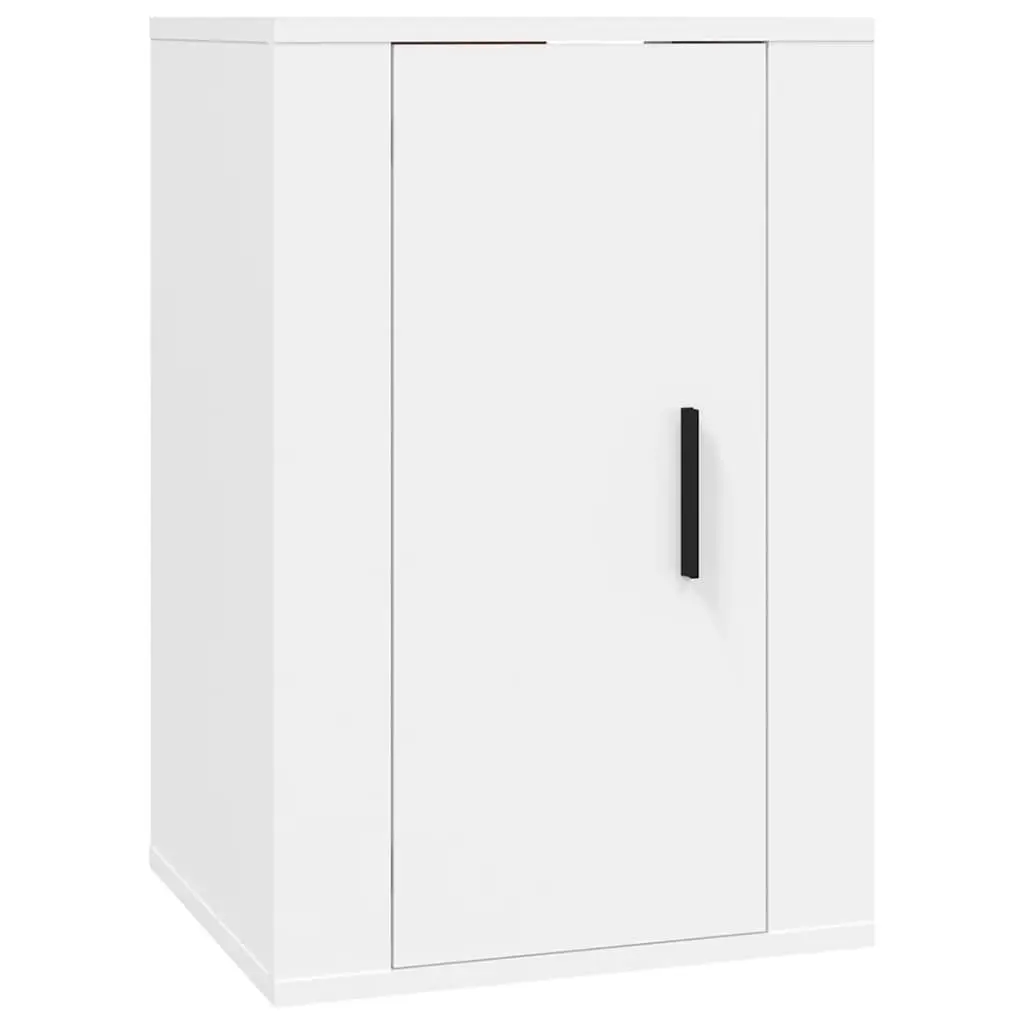 3 Piece Wall Mounted TV Cabinet Set Storage Unit White Engineered Wood