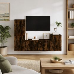 Wall-Mounted TV Cabinet Set with 4 Storage Pieces