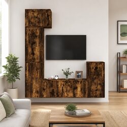 Modern 5 Piece TV Cabinet in Brown: A Chic Statement