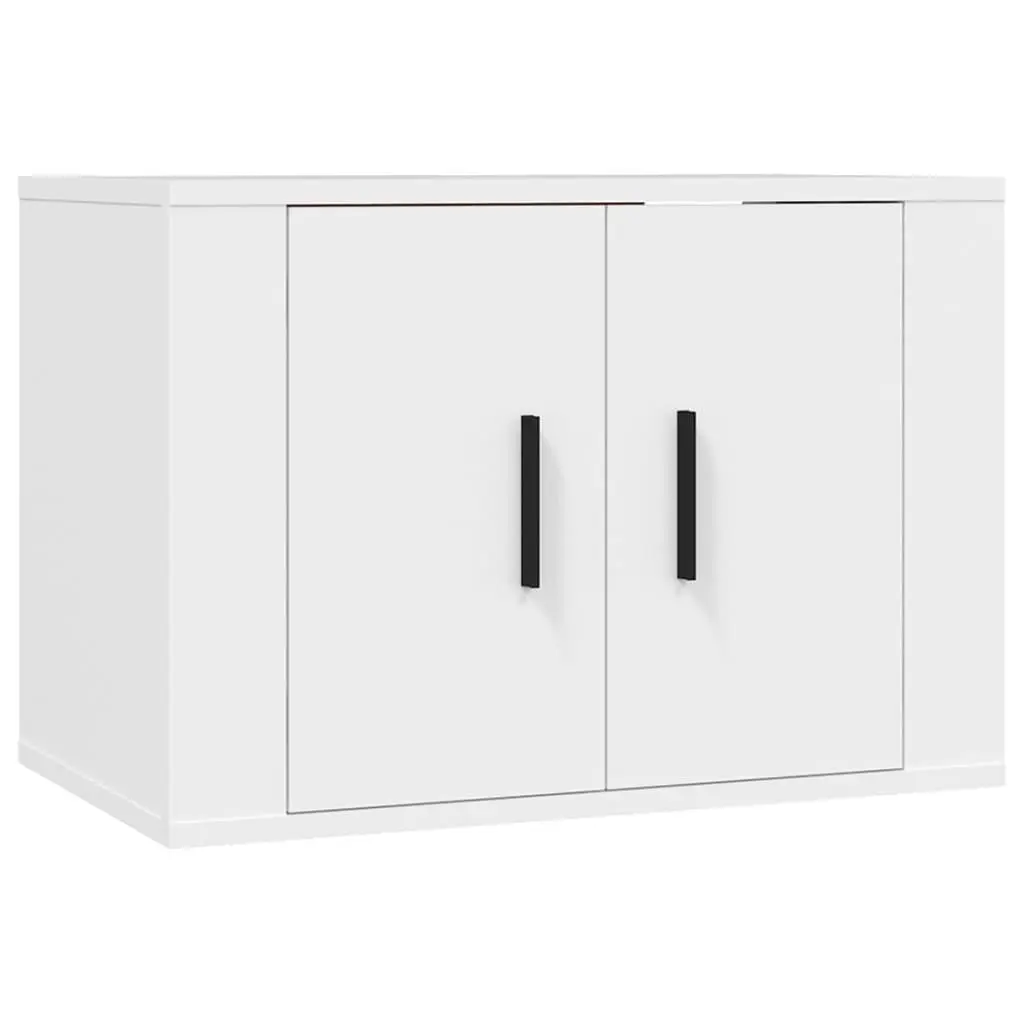 TV Cabinet Set Wall-Mounted Storage Unit Engineered Wood 5 Piece White
