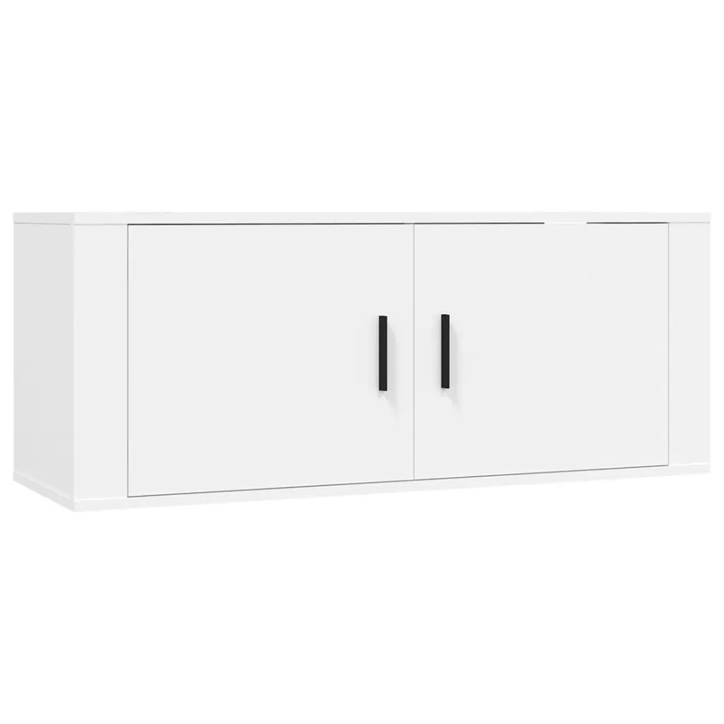 TV Cabinet Set Wall-Mounted Storage Unit Engineered Wood 5 Piece White