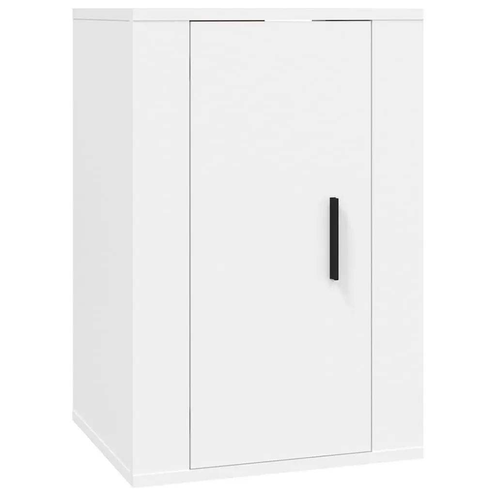 TV Cabinet Set Wall-Mounted Storage Unit Engineered Wood 5 Piece White