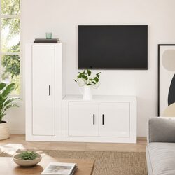 Engineered Wood Wall-Mounted TV Cabinet Set