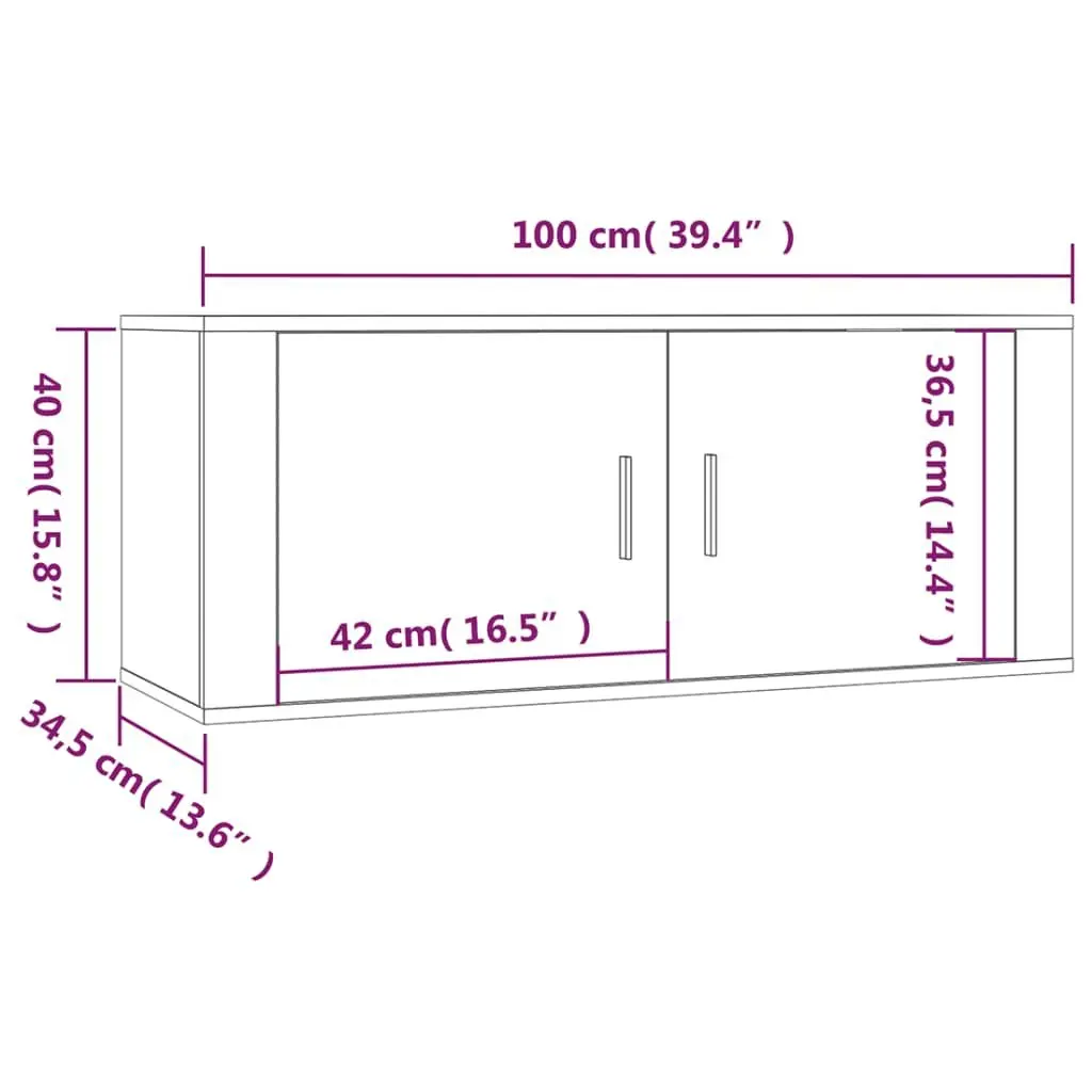 3 Piece TV Cabinet Set Wall-Mounted Engineered Wood White