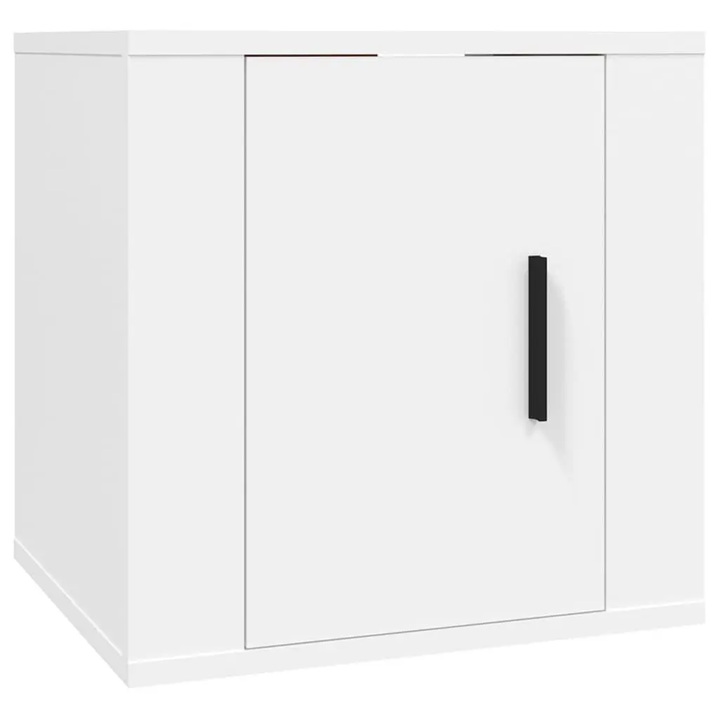5 Piece Wall-Mounted TV Cabinet Set Engineered Wood White