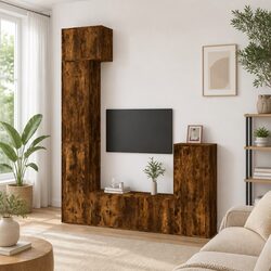 5-Piece Media Storage TV Cabinet Set - Engineered Wood