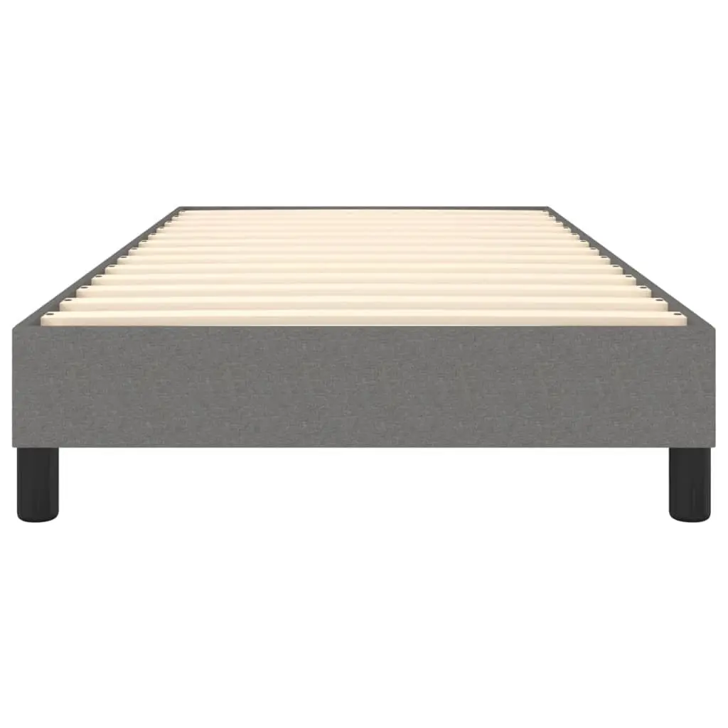 Box Spring Bed Frame King Single Grey Fabric Upholstered Bedroom Furniture
