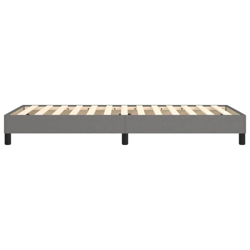 Box Spring Bed Frame King Single Grey Fabric Upholstered Bedroom Furniture