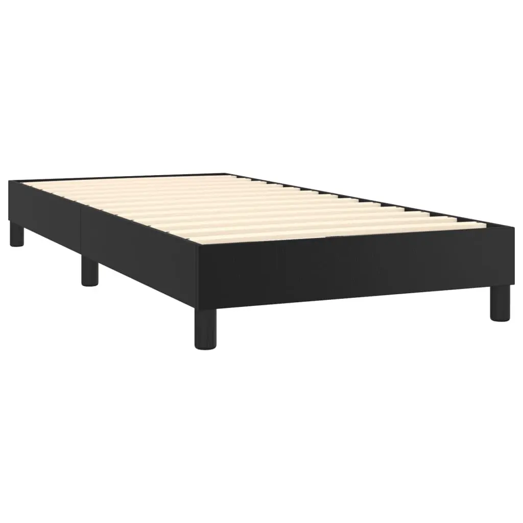 Box Spring Bed with Pocket Spring Mattress Medium-Hard 100x200 cm Black Faux Leather