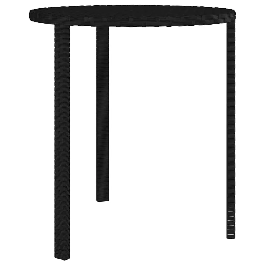 Side Tables Weather Resistant Black PE Rattan Set of 3 Outdoor Garden Accent End Tables