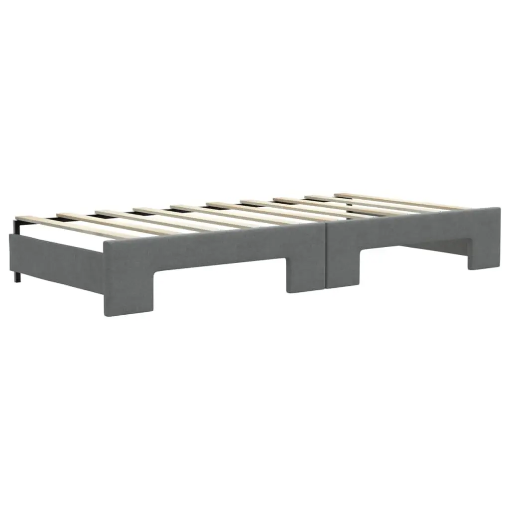 Daybed with Trundle and Storage Drawers Space-saving Grey 90x190cm