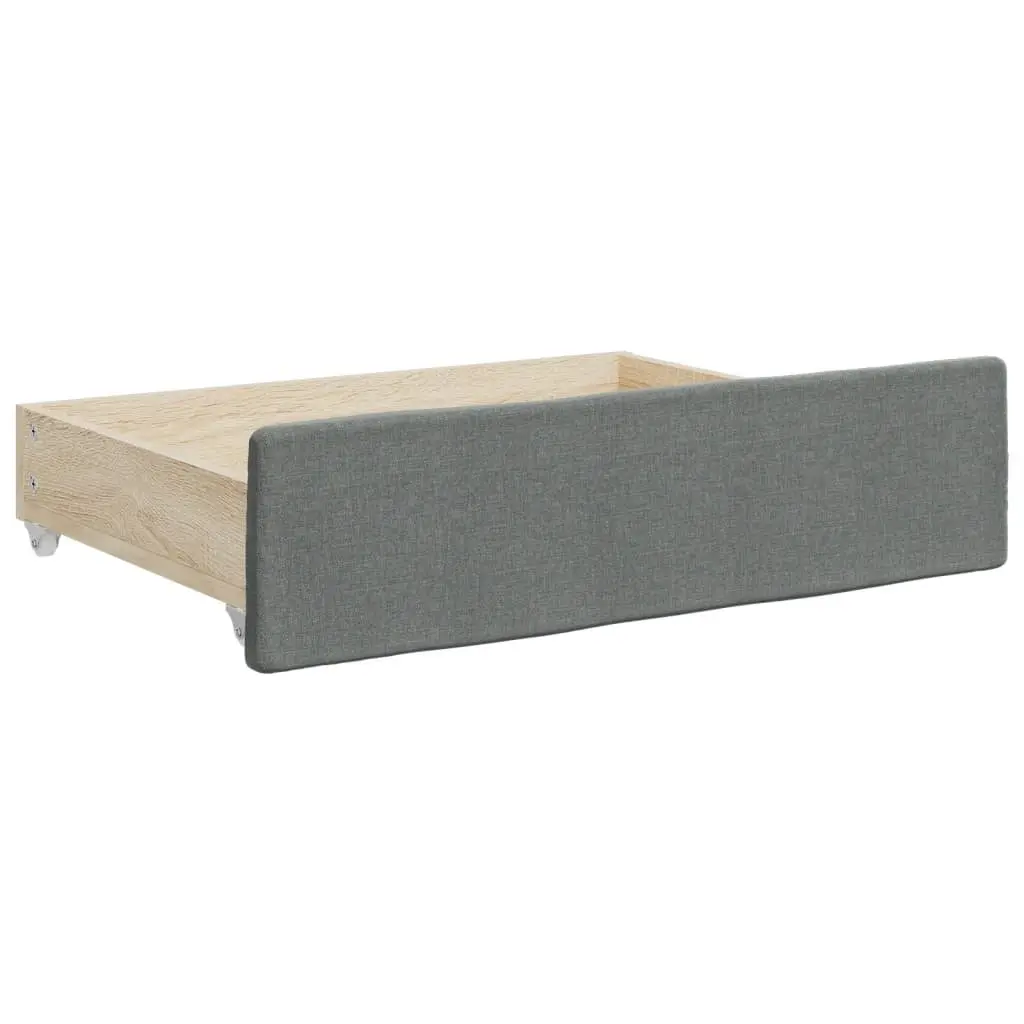 Daybed with Trundle and Storage Drawers Space-saving Grey 90x190cm