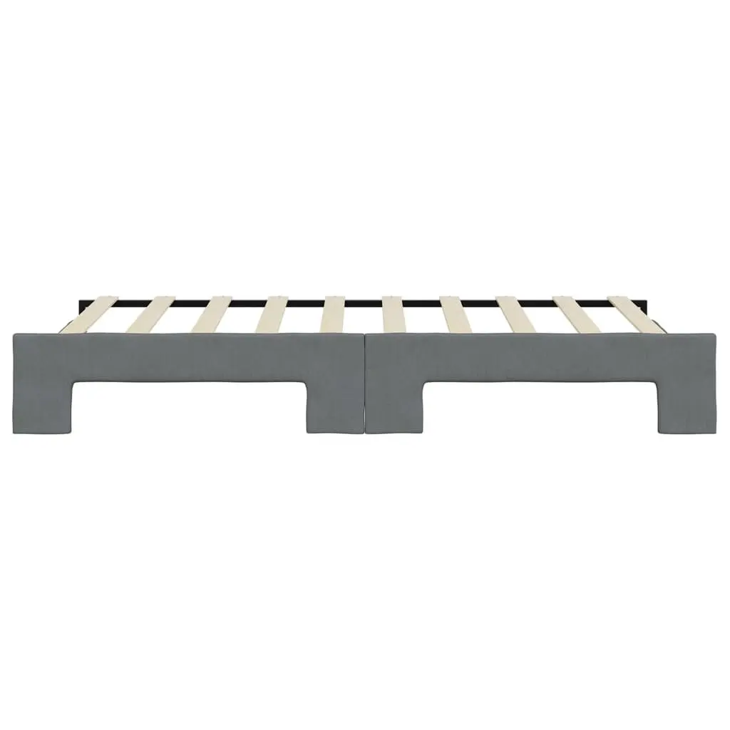 Daybed Frame Grey 90x190 cm Convertible Sofa with Trundle for Living Room and Guest Bedroom