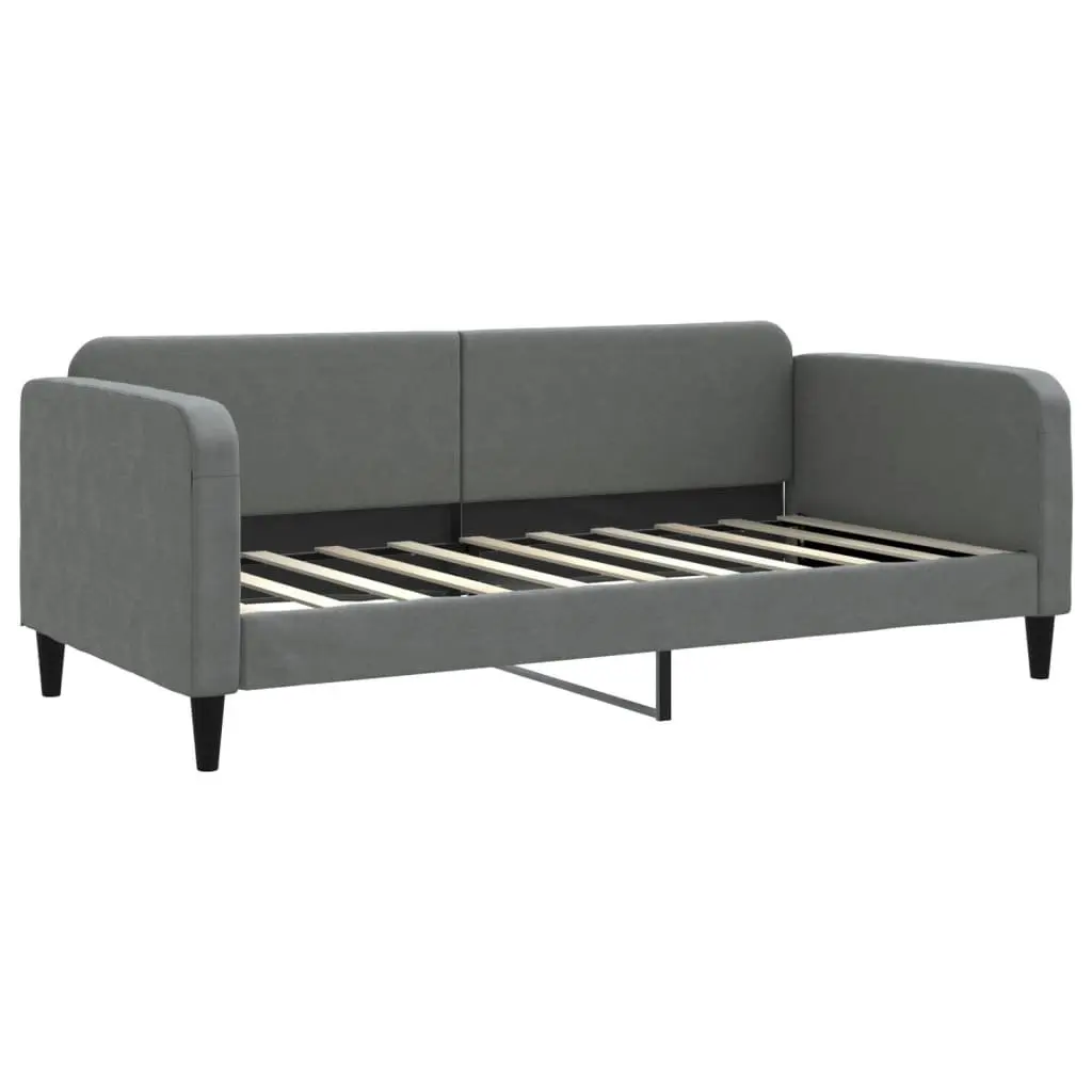 Daybed Grey Sofa Bed with Trundle and Storage Drawers 90x190cm Fabric