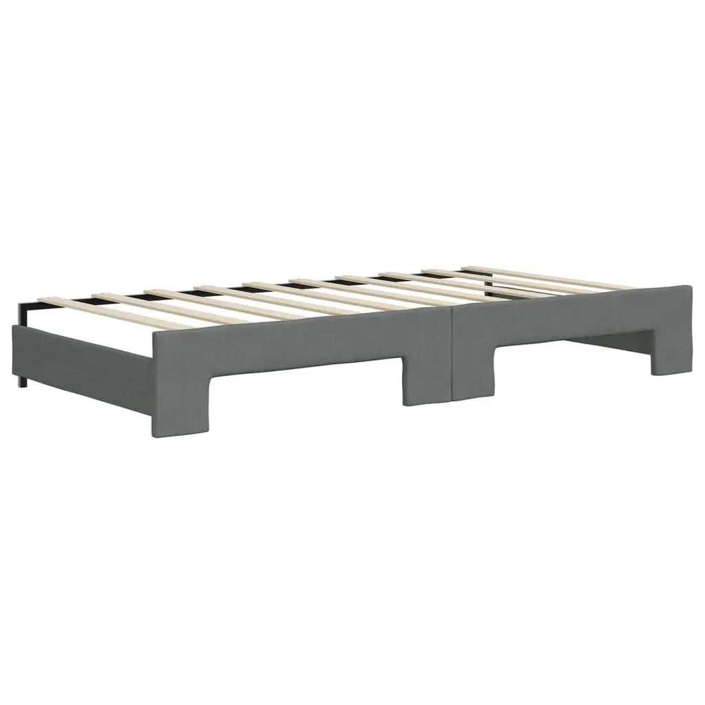 Daybed Grey Sofa Bed with Trundle and Storage Drawers 90x190cm Fabric