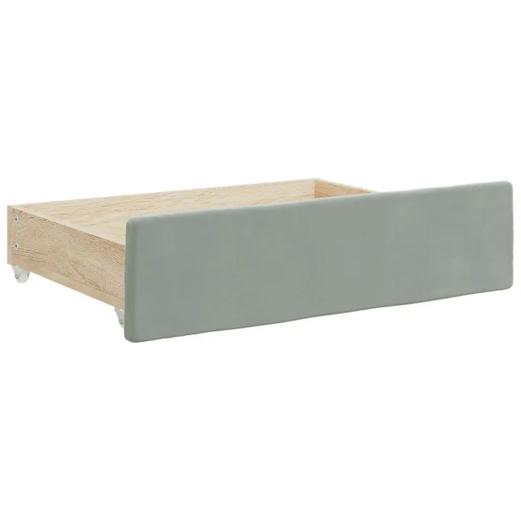 Daybed with Trundle and Storage Drawers Grey 90x190 cm