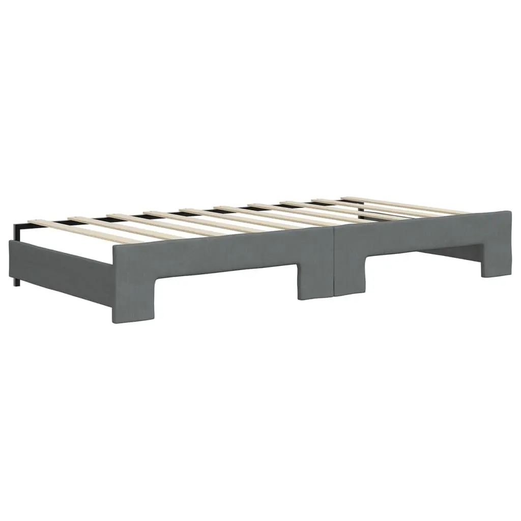 Convertible Sofa Bed Grey 90x190 cm Daybed with Trundle Space Saving Furniture