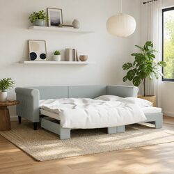 Daybed with Trundle in Grey, 90x190cm Specifications