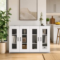 Wall Mounted Cabinets 2 pcs White Engineered Wood