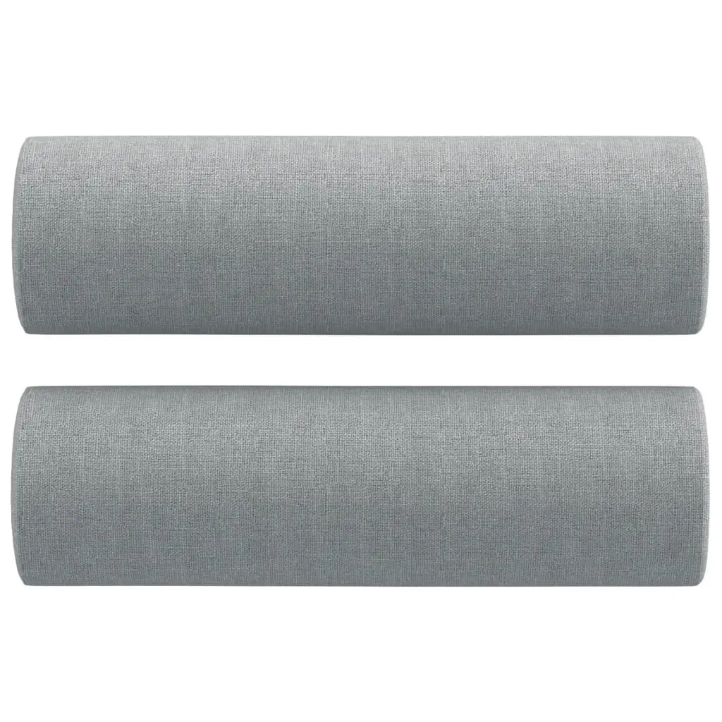 2-Seater Sofa Grey Fabric Modern Lounge Couch with Throw Pillows 120cm Living