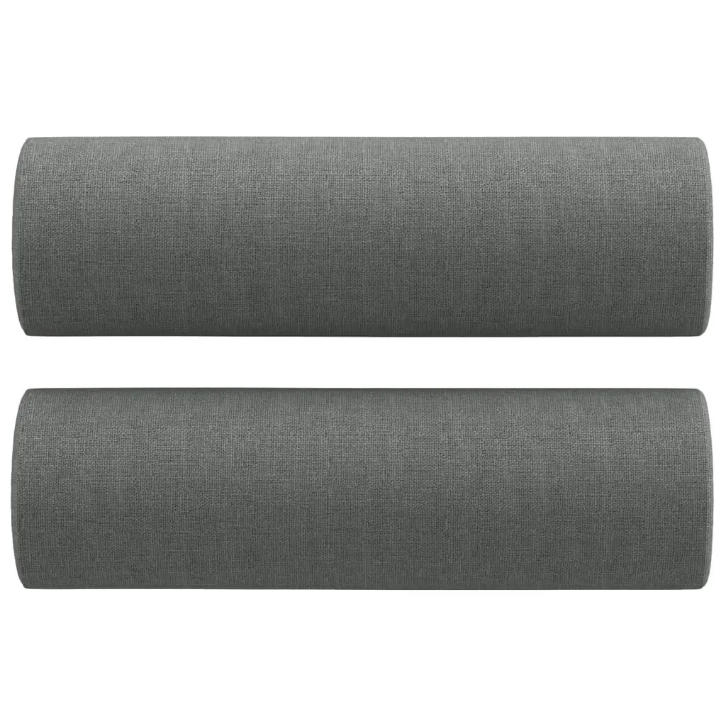2-Seater Sofa with Throw Pillows Dark Grey 140cm Fabric Lounge Couch Loveseat